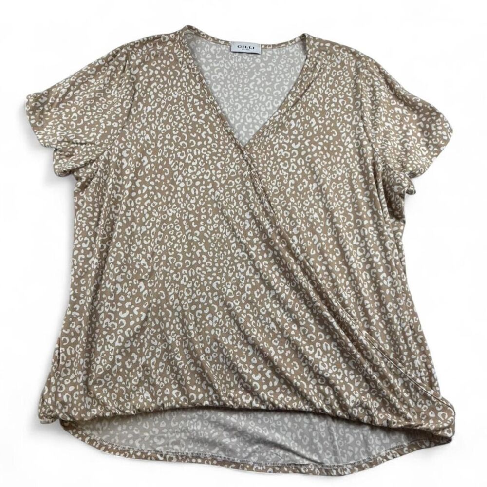 Gilli Leopard Print Wrap Top – Women’s Size 3X